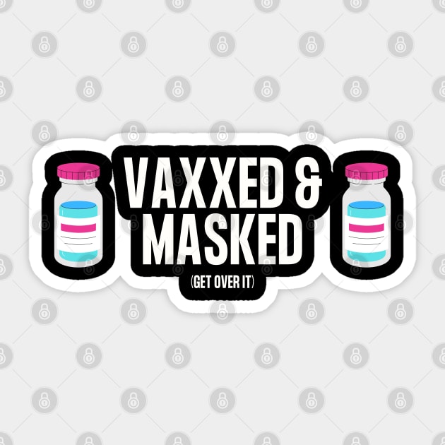 Vaxxed and Masked (Blue Vax) Sticker by TJWDraws